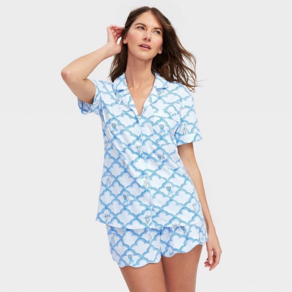 Roller Rabbit X Target Women’s Geo Trellis Short Sleeves and Shorts Pajama Set